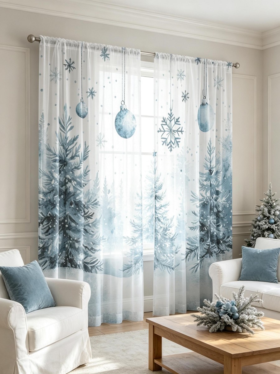 2 adet Noel temalı, şeffaf per - Curtain Rods incelemesi ve fiyatı